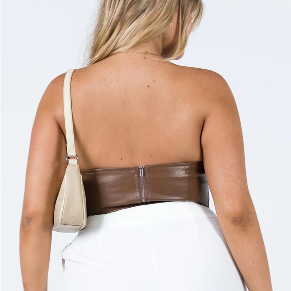 PRINCESS POLLY JESSICA PU BUSTIER BROWN NWT - Picture 5 of 10